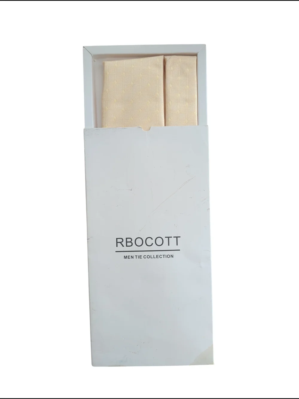 RBOCOTT Men's 4 Piece Tie Set in Light Buttercream
